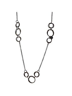 Bronze Station Necklace Circle Link Statement Timeless Fashion Jewelry Women